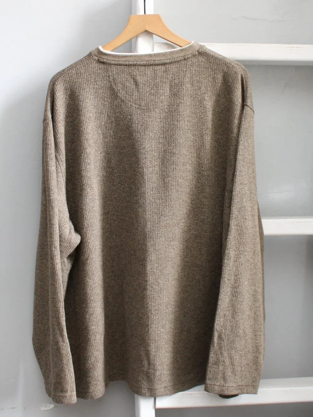 Hagger VTG 90s Y2K Brown Knit Pullover Sweater with Mock Tshirt Layer Size XL